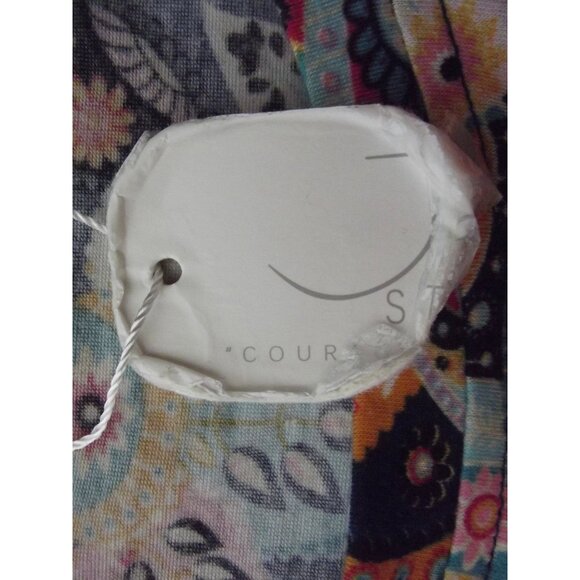 Jamby Tunic Top Womens Size Small Blue Pink Paisley Floral Print shirt Artzy - Picture 10 of 11